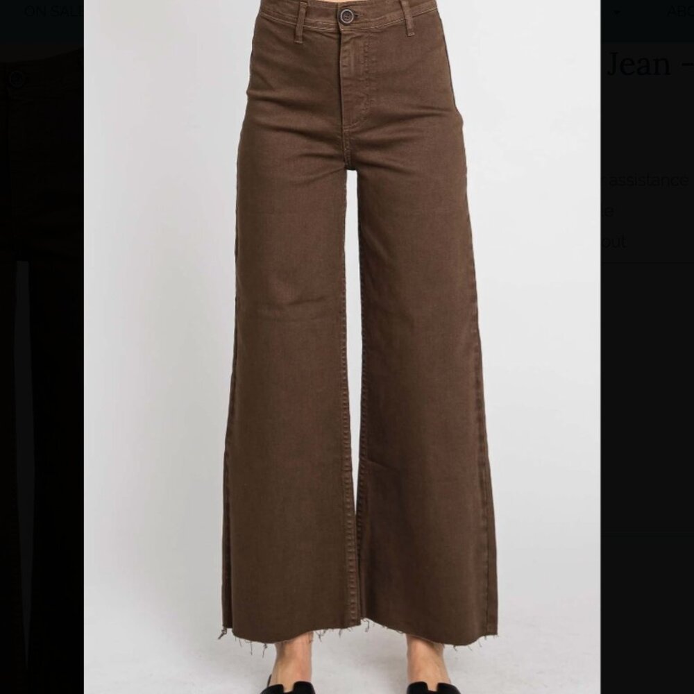 Letters to Juliet High Rise Wide Leg Brown Jeans